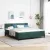 vidaXL LED Box Spring Ágy matracmal Sötétzöld 180 x 200 cm Bársony