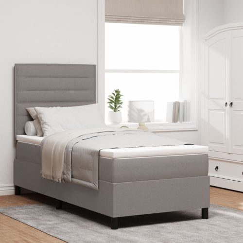 vidaXL Box Spring Ágy Matraccal és LED Bézs, 100x200 cm, Szövet