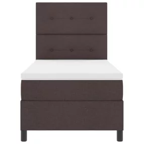   vidaXL Boxrugós ágy matracmal leddel sötétbarna 80 x 200 cm szövet