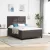 vidaXL Boxrugós ágy matracmal leddel sötétbarna 140 x 190 cm szövet
