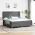 vidaXL LED Box Spring Ágy matracmal Sötétszürke 200 x 200 cm szövet
