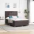 vidaXL LED Box Spring Ágy matracmal Sötét Barna 140 x 200 cm szövet