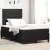 vidaXL LED Box Spring Ágy matracmal Fekete 120 x 200 cm Bársony