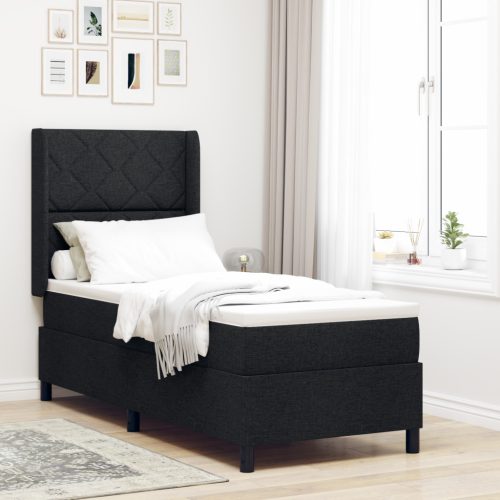Boxspring Ágy Mattal és LED Fekete 80x200 cm Szövet