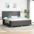 vidaXL Boxrugós ágy matracmal leddel Szürke 200 x 200 cm szövet