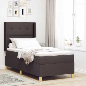   vidaXL Boxrugós ágy LED szalagokkal Barna 80 x 200 cm szövet