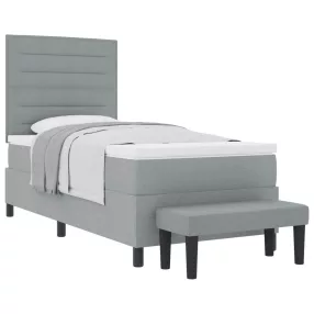   vidaXL Boxrugós ágy fejtámlával Világosszürke 80 x 200 cm szövet