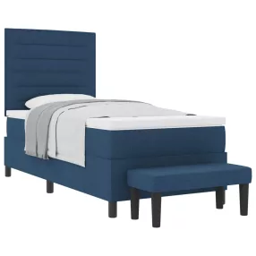 vidaXL Boxrugós ágy fejtámlával Kék 80 x 200 cm szövet