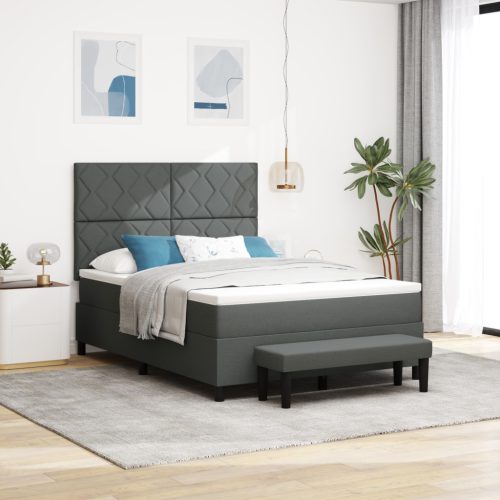 Box Spring Ágy Matraccal & Pad Sötétszürke 140x200 cm Szövet