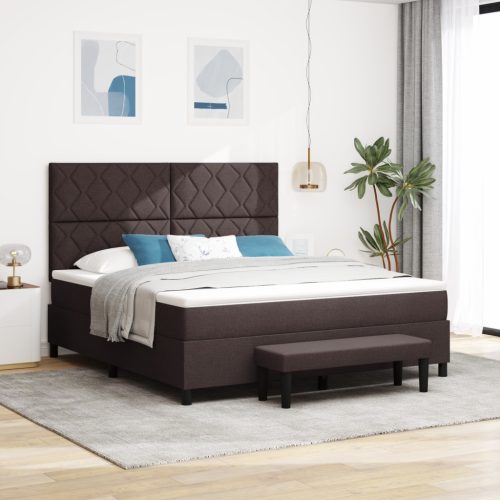 Box Spring ágy matraccal és paddal sötétbarna 180x200 cm szövet