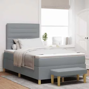   vidaXL Boxrugós ágy fejtámlával Világosszürke 200 x 120 cm szövet