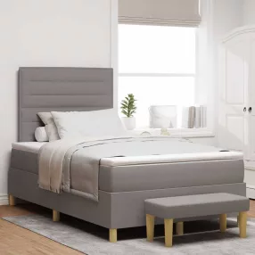   vidaXL Boxrugós ágy fejtámlával Tópszínű 200 x 120 cm szövet