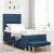 vidaXL Boxrugós ágy párnával fejtámlával Kék 200 x 80 cm szövet