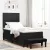 vidaXL Boxrugós ágy párnával fejtámlával Fekete 190 x 90 cm Bársony