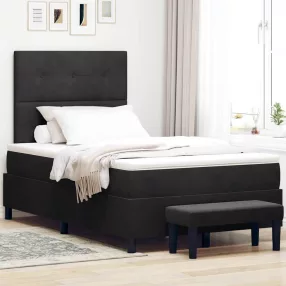   vidaXL Boxrugós ágy fejtámlával Fekete 190 x 120 cm Bársony