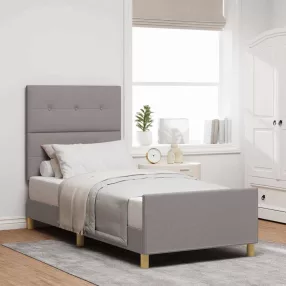  vidaXL Ágykeret fejtámlával Tópszínű 80 x 200 cm szövet