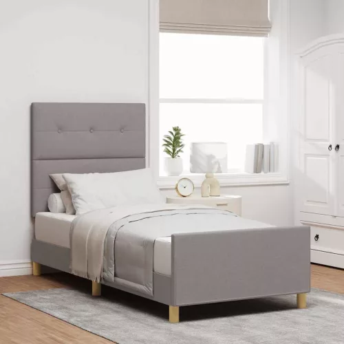 vidaXL Ágykeret fejtámlával Tópszínű 80 x 200 cm szövet