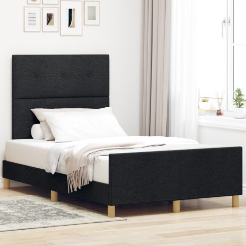 Fekete Ágykeret 120x190 cm Textil