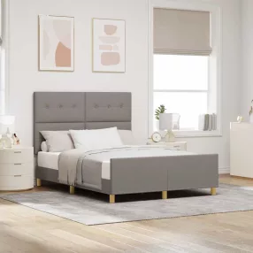   vidaXL Ágykeret fejtámlával Tópszínű 160 x 200 cm szövet