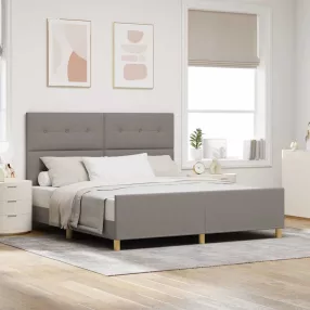   vidaXL Ágykeret fejtámlával Tópszínű 180 x 200 cm szövet