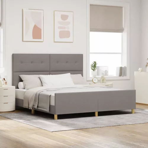 vidaXL Ágykeret fejtámlával Tópszínű 180 x 200 cm szövet
