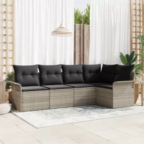 Kerti Kanapé Szett 5 db polirattan