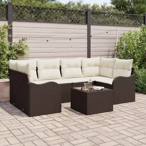 Kerti Kanapé Szett Barna 55 x 55 x 37 cm polirattan