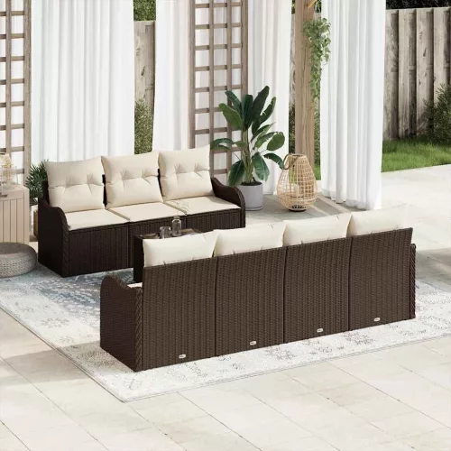 Kerti Kanapé Szett Barna 55 x 55 x 37 cm polirattan
