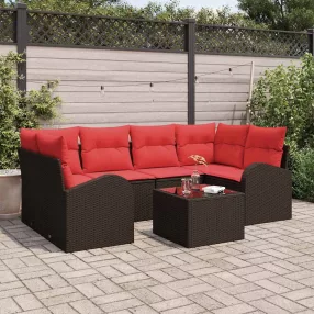Kerti Kanapé Szett Barna 55 x 55 x 37 cm polirattan