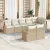 Kerti Kanapé Szett Beige és krém 55 x 55 x 37 cm polirattan
