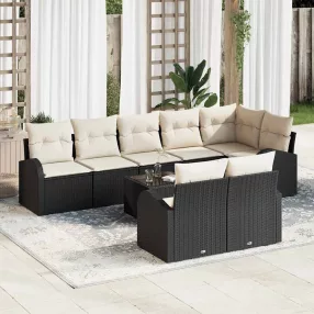   Kerti Kanapé Szett párnával 9 pcs 289 x 124 x 85 cm Poli rattan