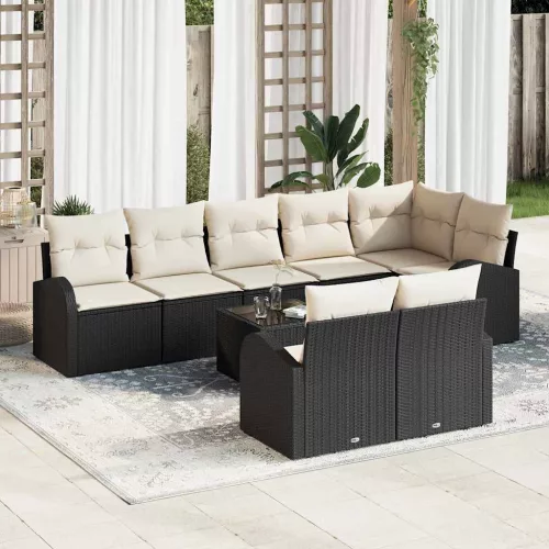 Kerti Kanapé Szett párnával 9 pcs 289 x 124 x 85 cm Poli rattan