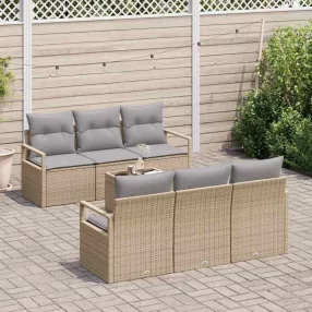 Kerti Kanapé Szett 7 pcs Barna és szürke 55 x 55 x 37 cm