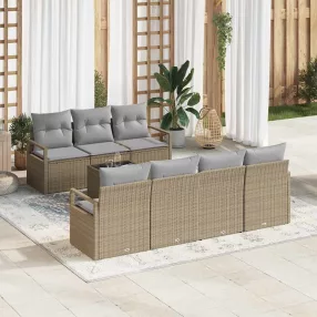 Kerti Kanapé Szett 8 pcs Barna és szürke 55 x 55 x 37 cm