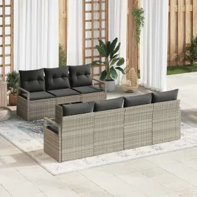 Kanapé Szett 8 pcs Világosszürke polirattan