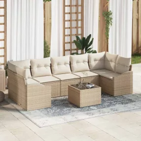   Kerti Kanapé Szett párnával Beige és krém 55 x 55 x 37 cm