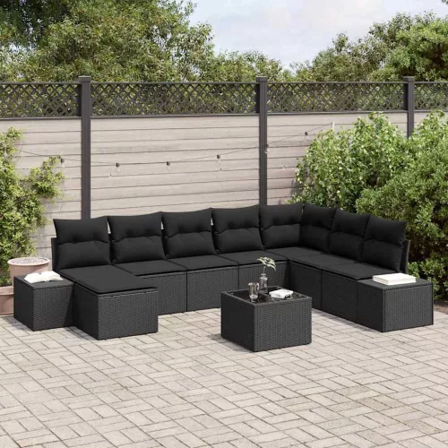 Kerti Kanapé Szett párnával 9 pcs polirattan