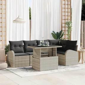 Kerti Kanapé Szett 6 pcs Világosszürke 100 x 55 x 73 cm