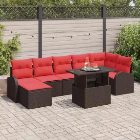 vidaXL Kerti Kanapé Szett párnával 8 pcs Barna és piros