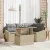 Kerti Kanapé Szett 5 pcs Beige és Világosszürke polirattan
