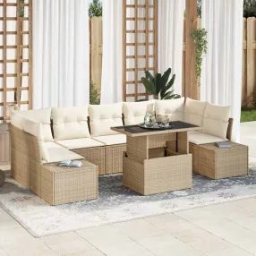   vidaXL Kanapé Szett párnával 8 pcs Beige és krém polirattan