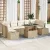vidaXL Kanapé Szett párnával 8 pcs Beige és krém polirattan