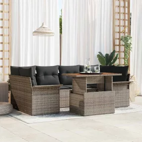 Kerti Kanapé Szett 7 db Szürke