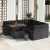 9 Darabos Kerti Sofa Készlet Párnákkal Fekete Poly Rattan Akácia
