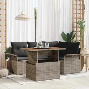 vidaXL Kerti Kanapé Szett párnával 5 pcs Szürke