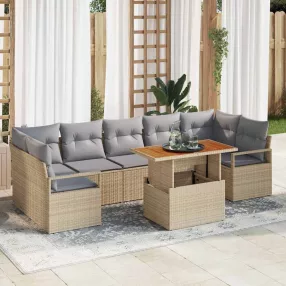   vidaXL Kerti Kanapé Szett párnával 8 pcs Barna és szürke