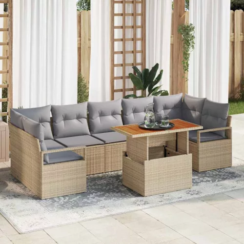 vidaXL Kerti Kanapé Szett párnával 8 pcs Barna és szürke
