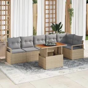Kert étkező szett 7 pcs Barna és szürke 100 x 55 x 73 cm
