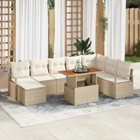 Kerti Kanapé Szett 9 db Beige és krém