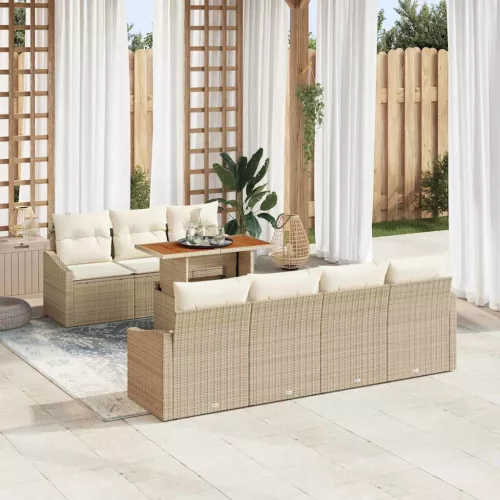 Kerti Kanapé Szett 8 db Beige és krém